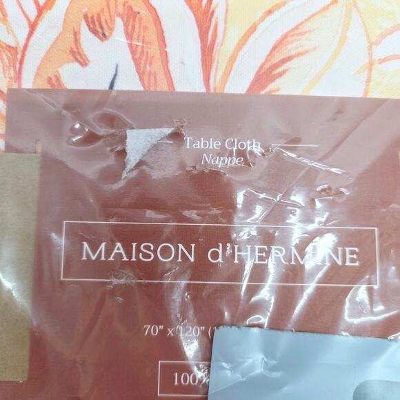 Maison d' Hermine Peach Floral Boho Rectangle Table Cloth 100% Cotton 70 x 120" - Picture 3 of 7